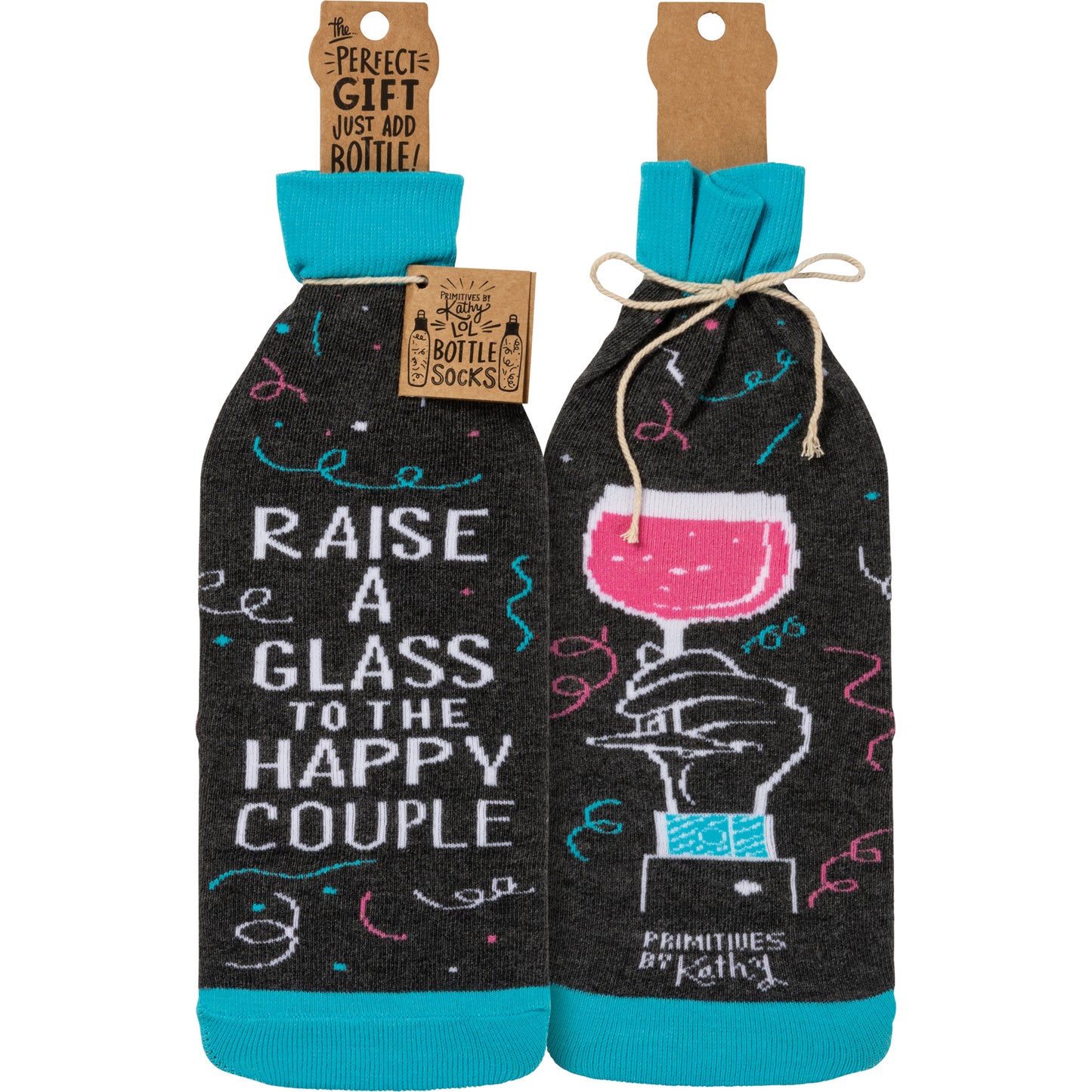 Raise A Glass to the Happy Couple Bottle Sock