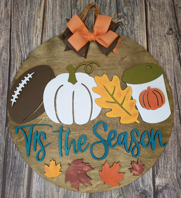 Fall Tis The Season 3D Door Hanger | Autumn Decor – Paisley Grace