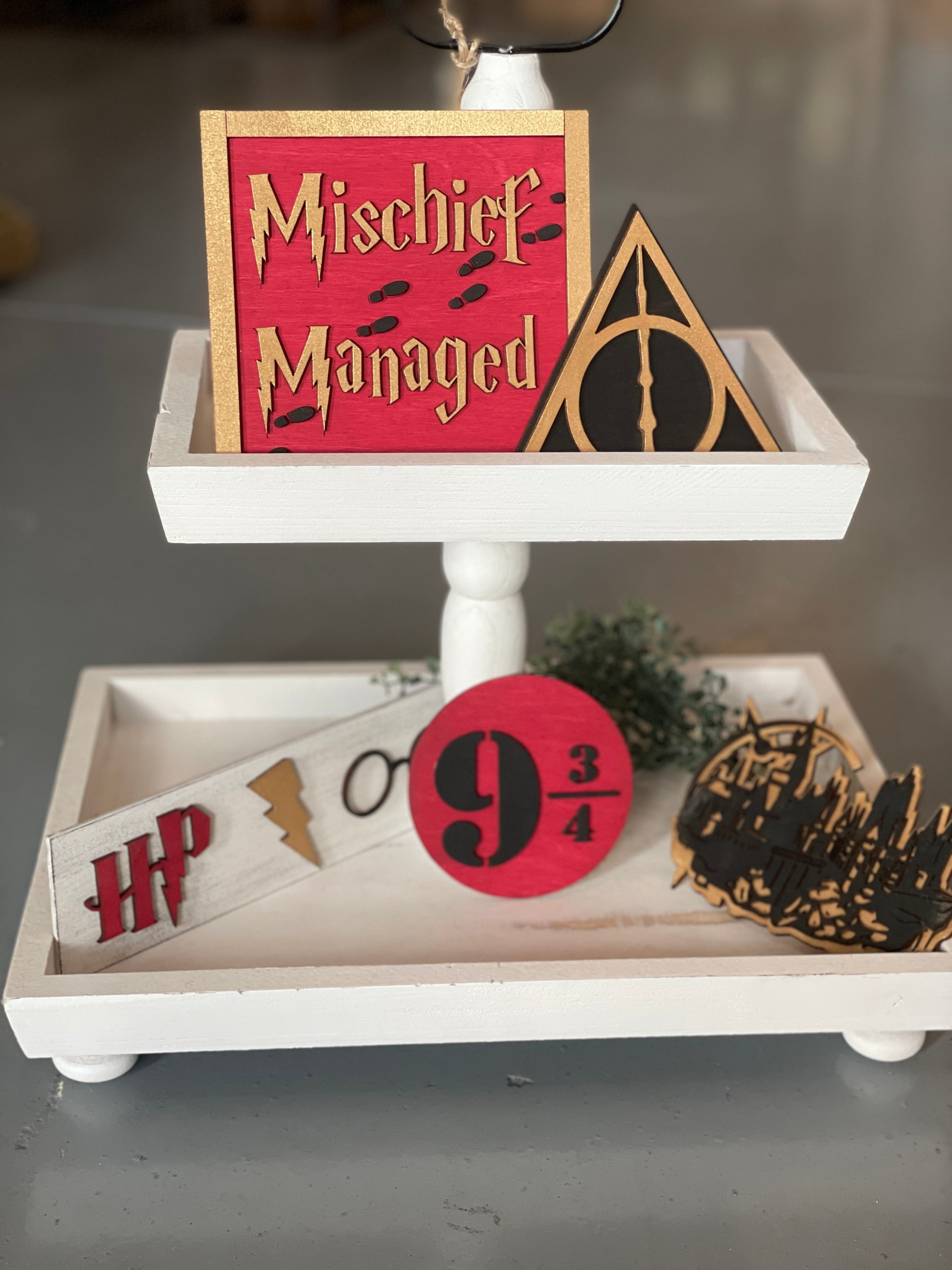 Harry Potter Inspired Ornaments/Hangers — Hometown WoodWerksHometown  WoodWerks, Home Decor, Custom Laser Cut Signs, Tier Tray Decor