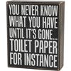 Bathroom Quotes Box Sign & Candle Set