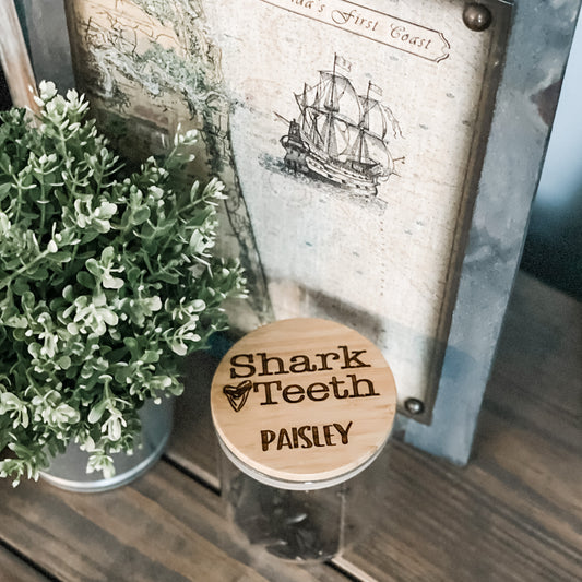 Shark Teeth Personalized Jar - Paisley Grace Makery