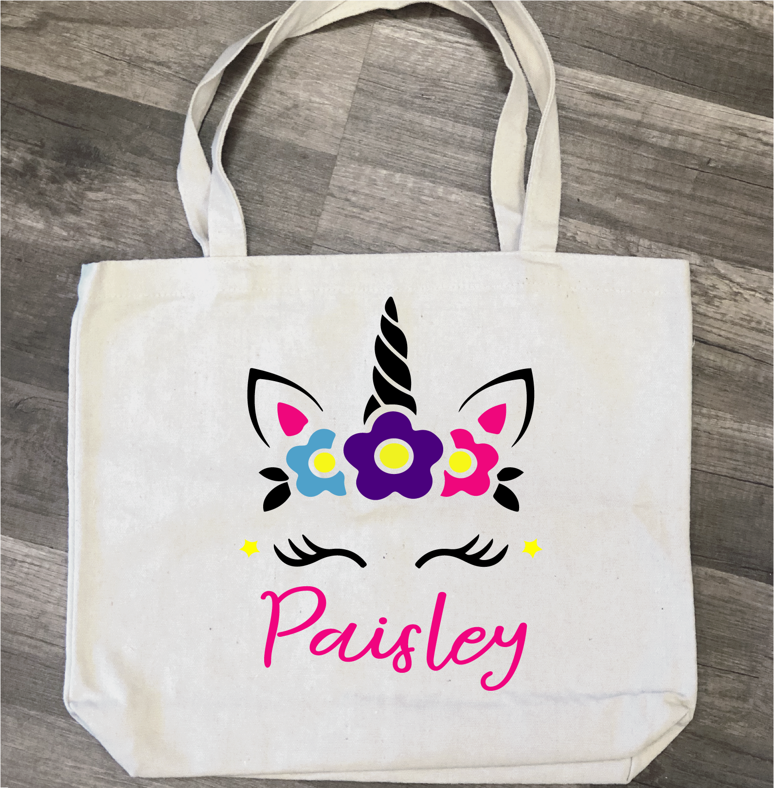 Unicorn Personalized: Canvas Bag – Paisley Grace Makery