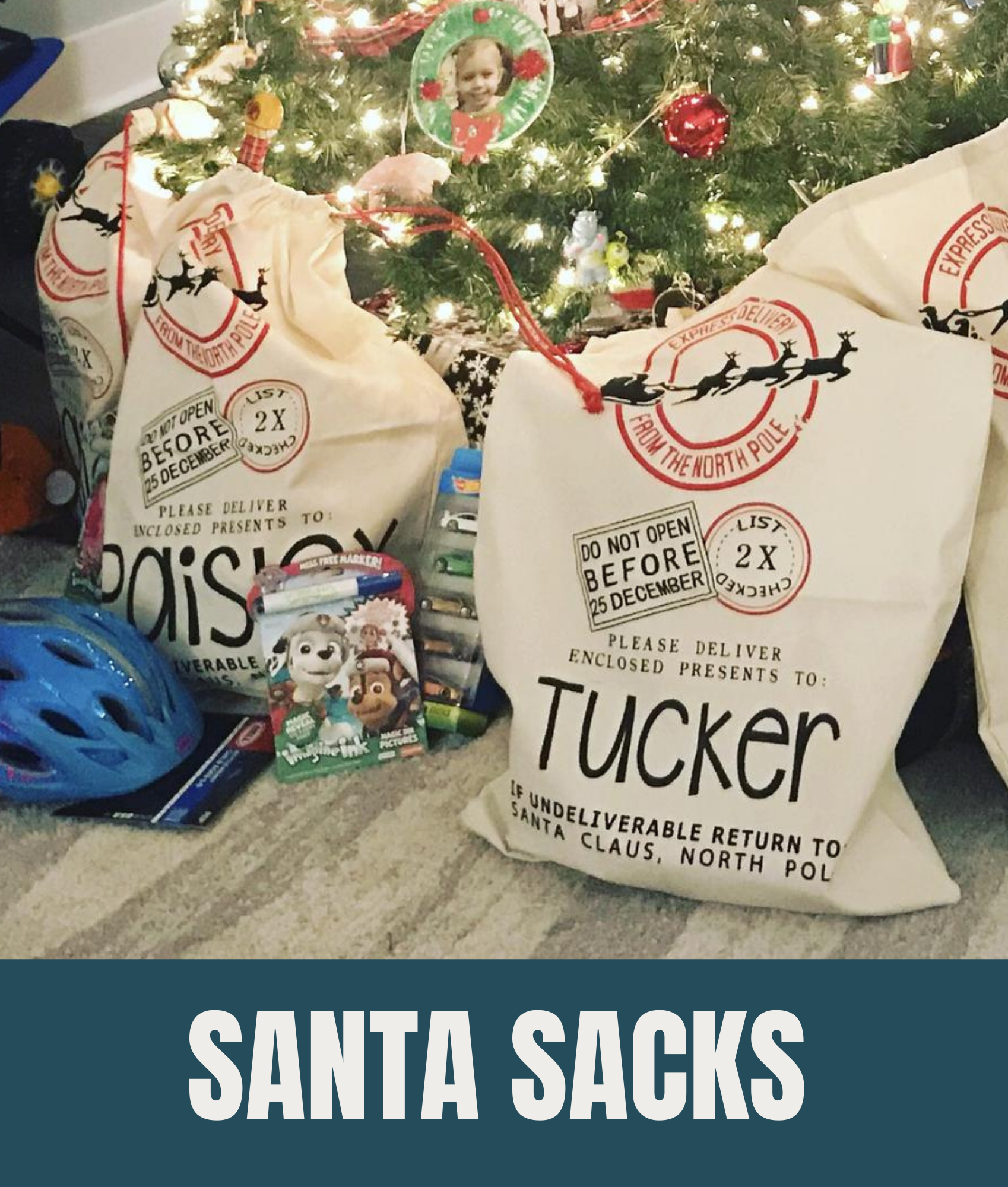 Santa Sacks, DIY Christmas Sets, Paisley Grace Makery, Fernandina Beach, Christmas Decor, Baby Gifts, 