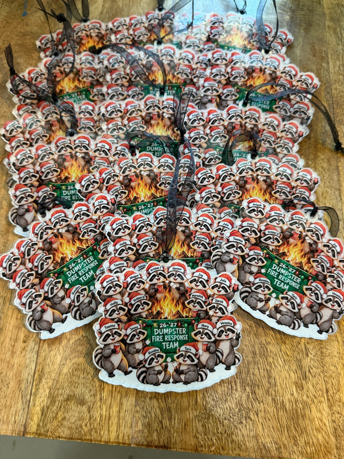 Dumpster Fire Response Team Personalized Raccoon Ornament G0763