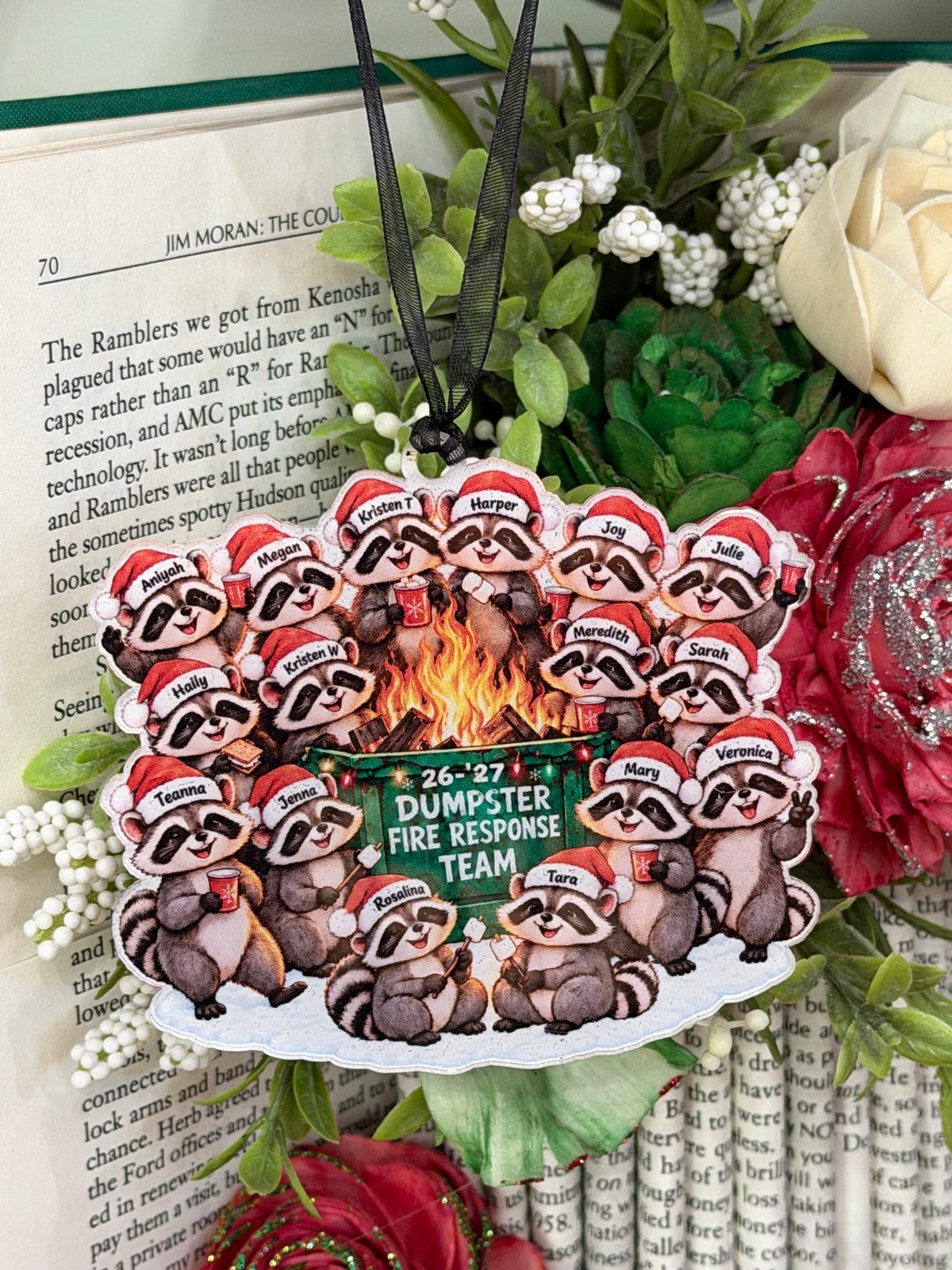 Dumpster Fire Response Team Personalized Raccoon Ornament G0763