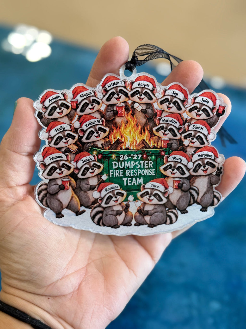 Dumpster Fire Response Team Personalized Raccoon Ornament G0763