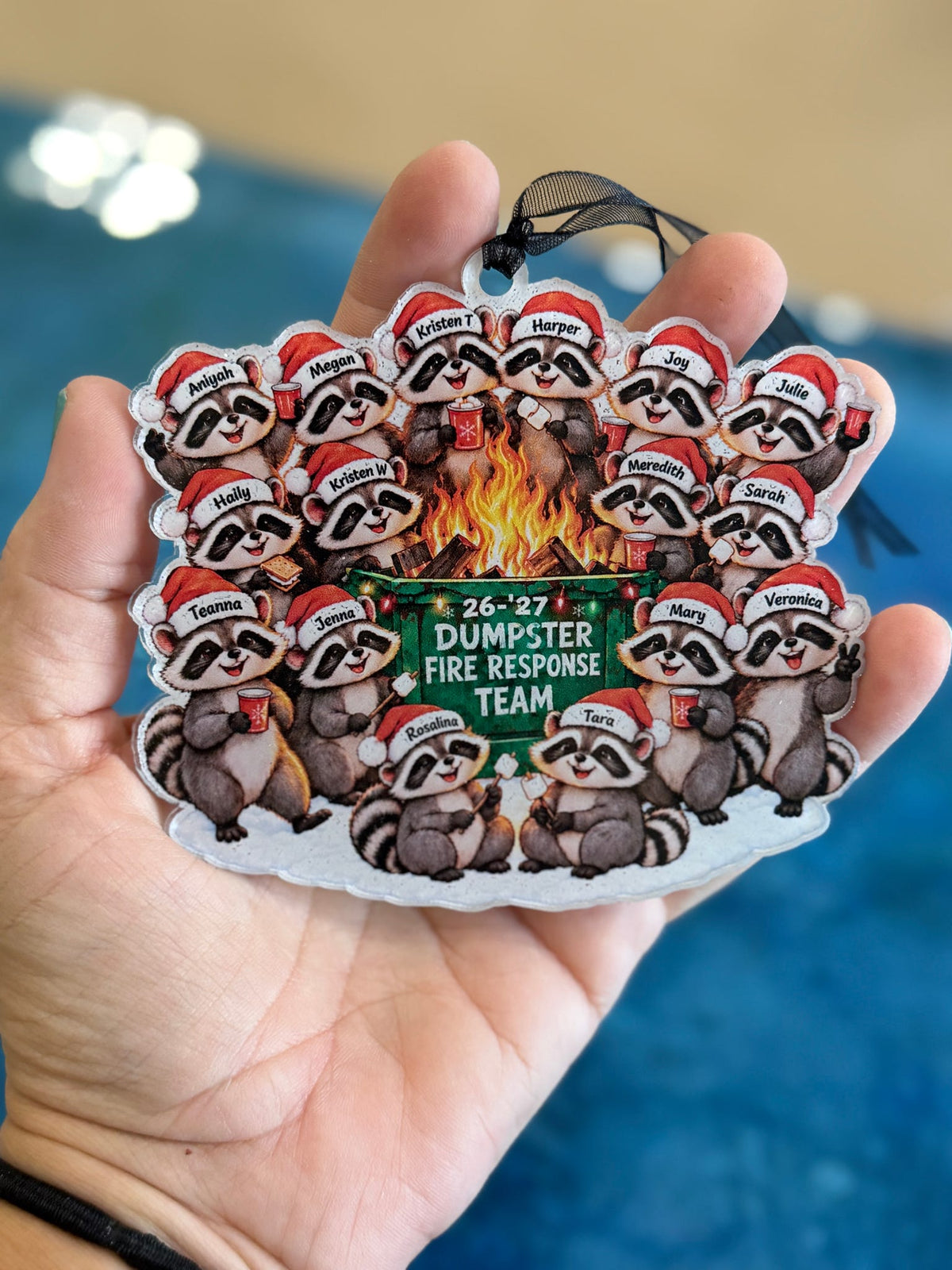 Dumpster Fire Response Team Personalized Raccoon Ornament G0763