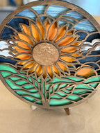 Layered Sunflower Circle Scene 3D LASER PROJECT G0654
