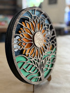 Layered Sunflower Circle Scene 3D LASER PROJECT G0654