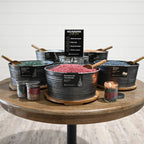 Metal Bucket & Wooden Lid- Candle Bar Wax Bead Container