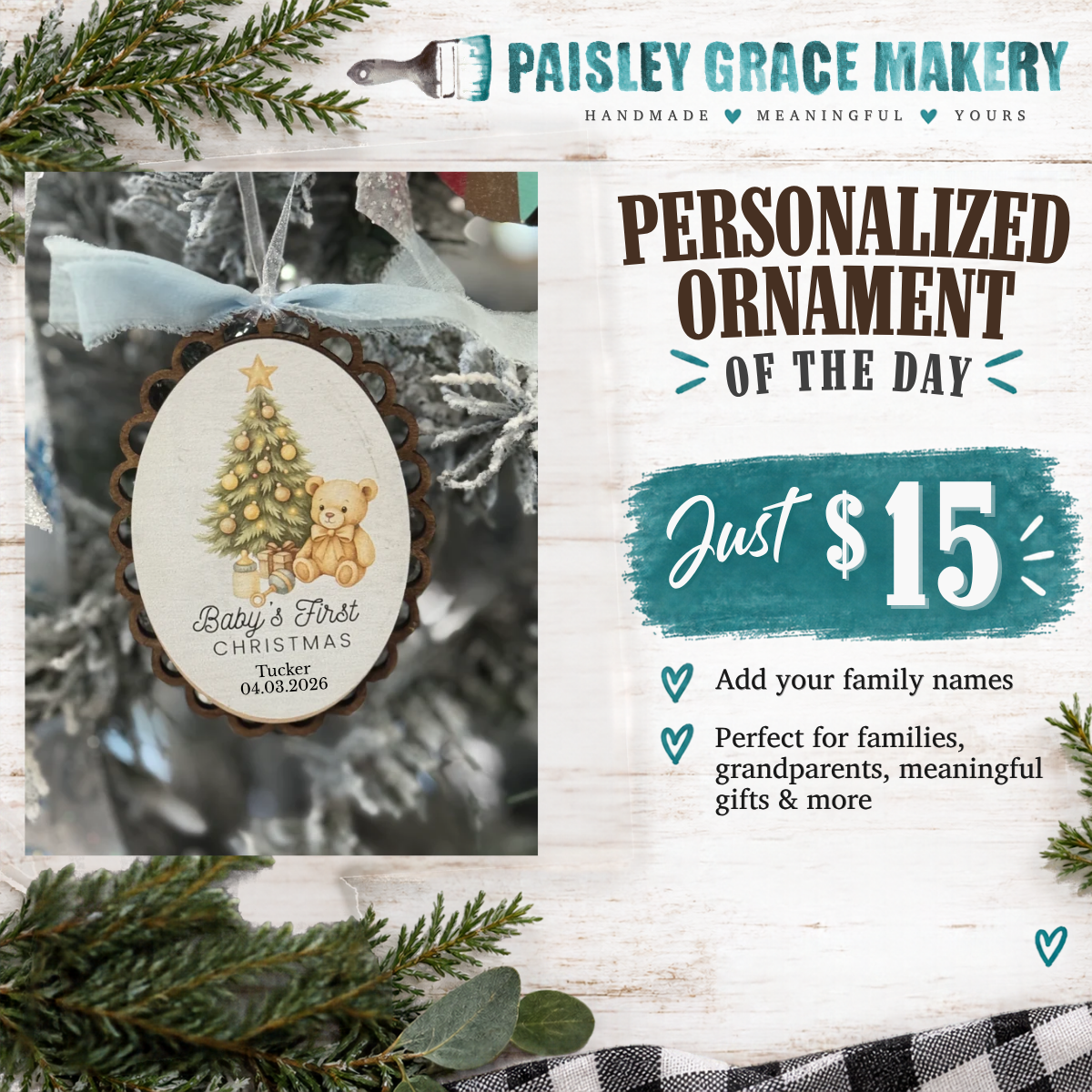 Baby's First Christmas Personalized Ornament G0779