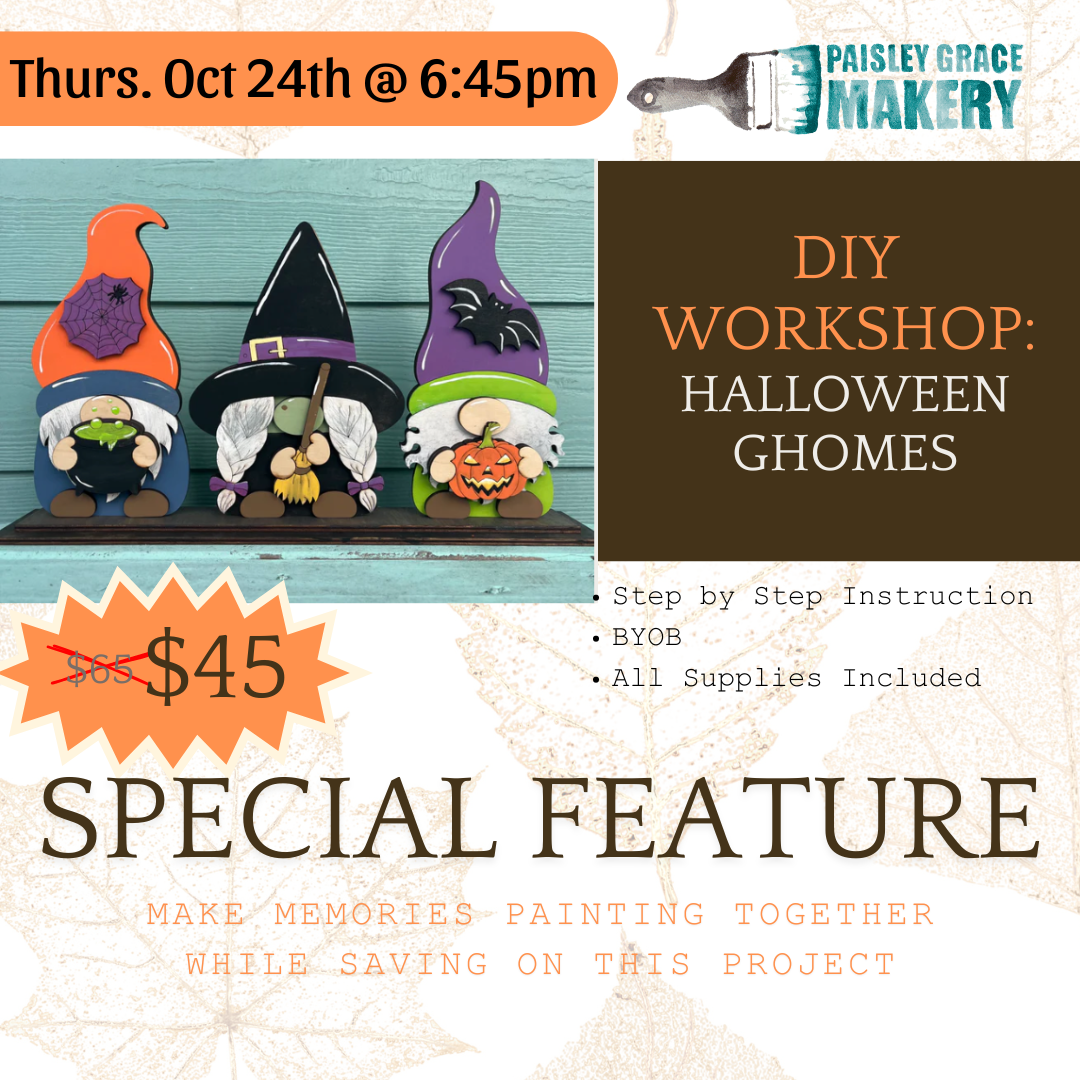 10.24.24 Thursday @ 6:45pm- Special Feature: Halloween Gnomes Shelf Sitter