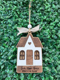 First Christmas in Our New Home Personalized House Ornament, handcrafted ornament from Paisley Grace Makery, Fernandina Beach FL