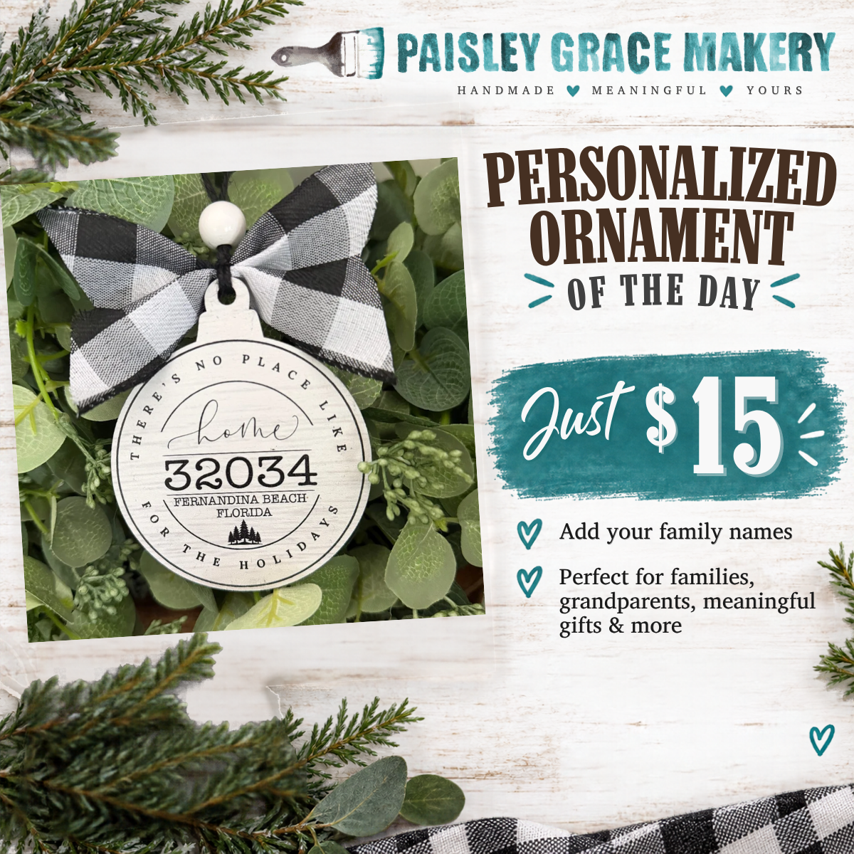 There's No Place Like Home Personalized Address Ornament G0783