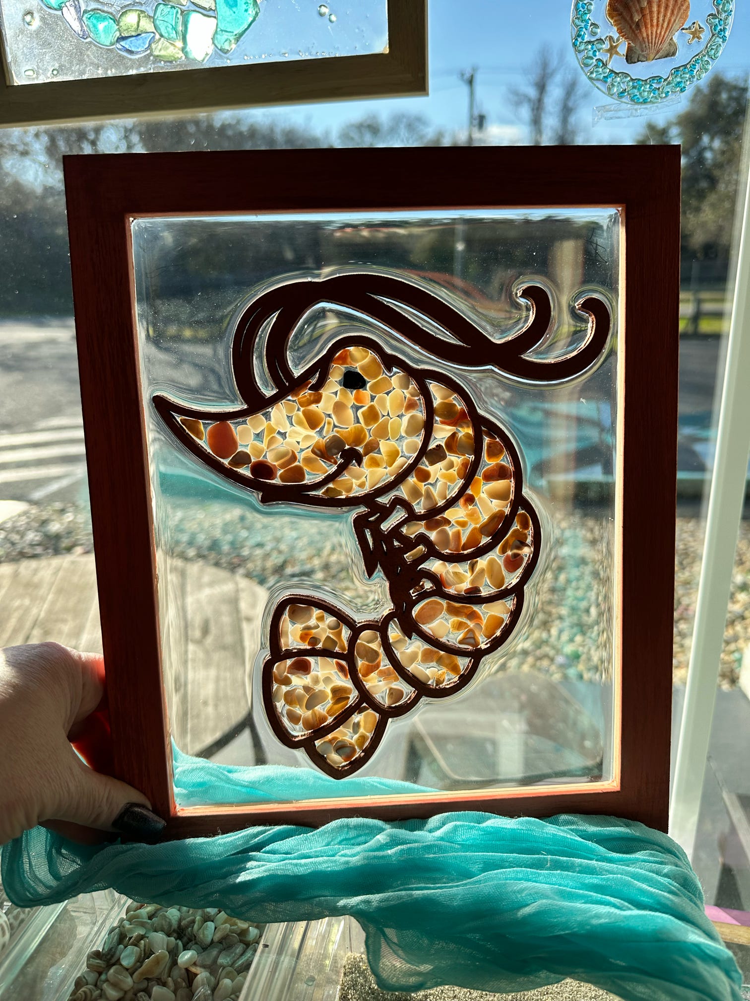 Shrimp Sea Glass Frame Project