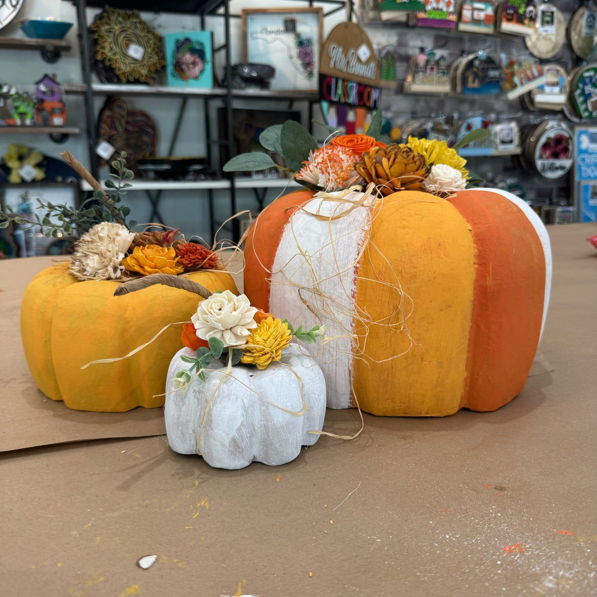 Sola Wood Flower Pumpkins G0761