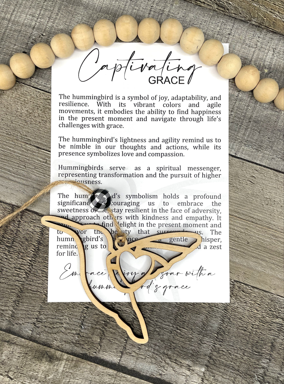 Captivating Grace Hummingbird Story Card Ornament P13114