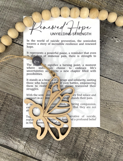 Renewed Hope Semicolon Suicide Prevention Story Card Ornament P13127