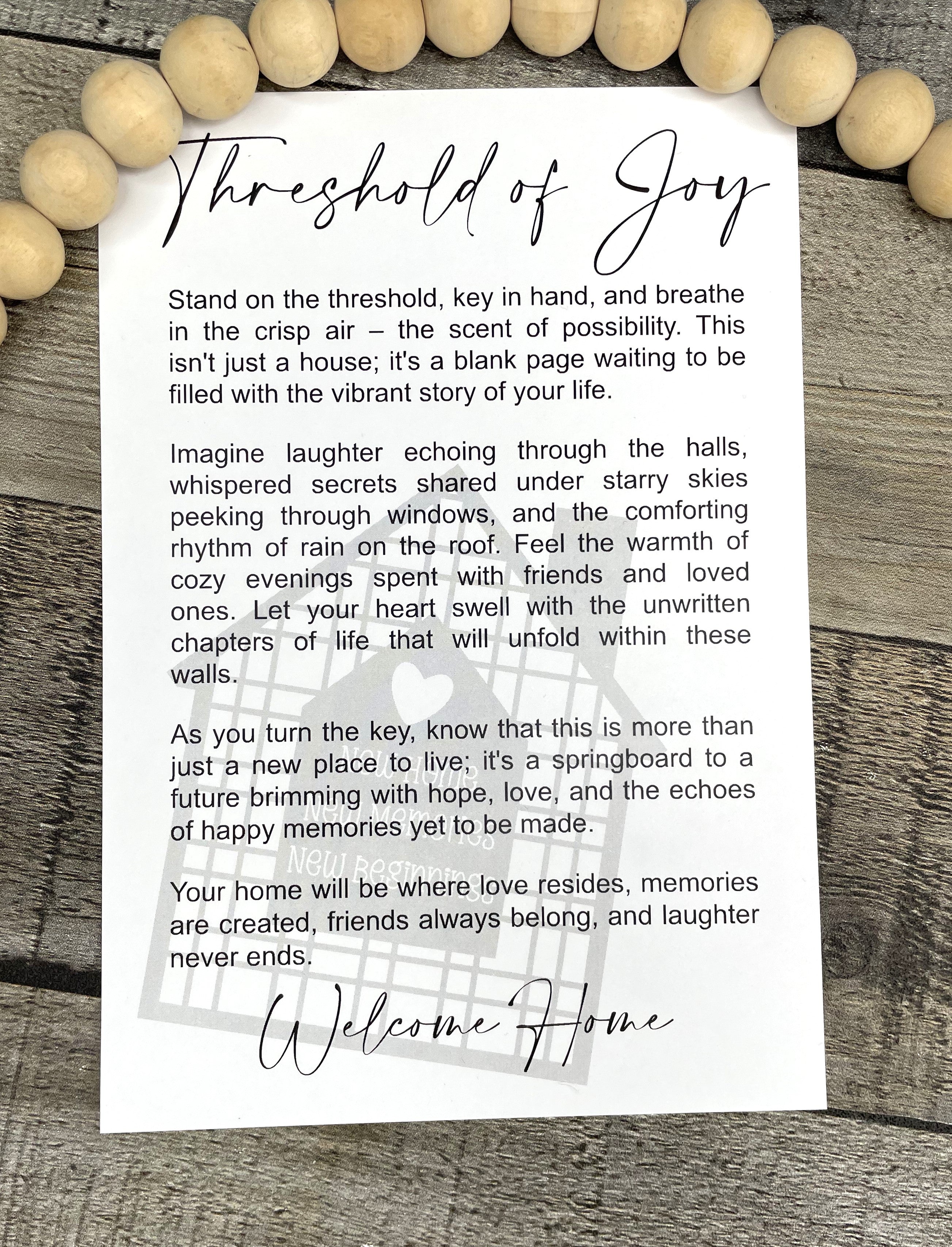 Threshold of Joy- New Home Story Card Ornament P13112