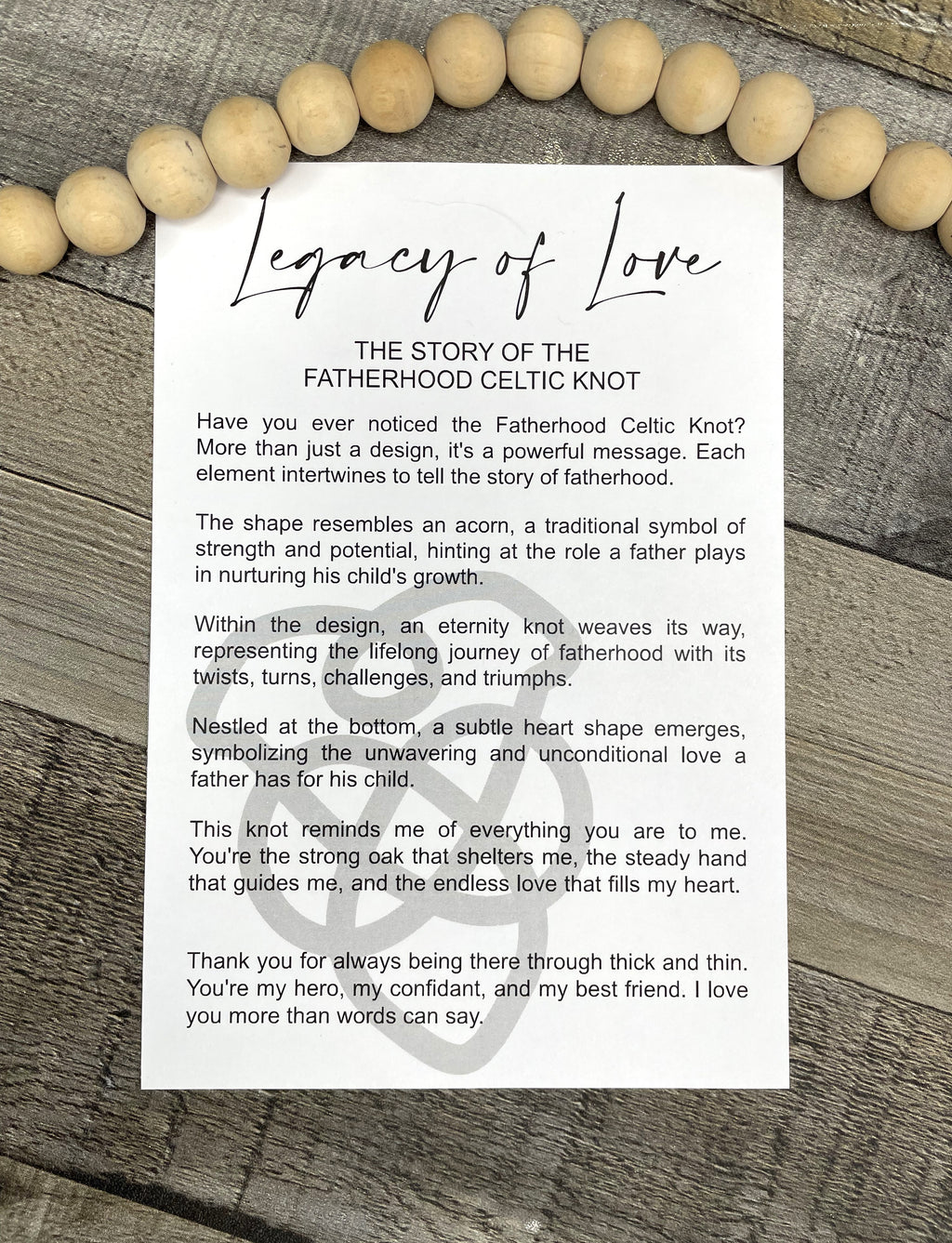 Legacy of Love Fatherhood Story Card Ornament P13126