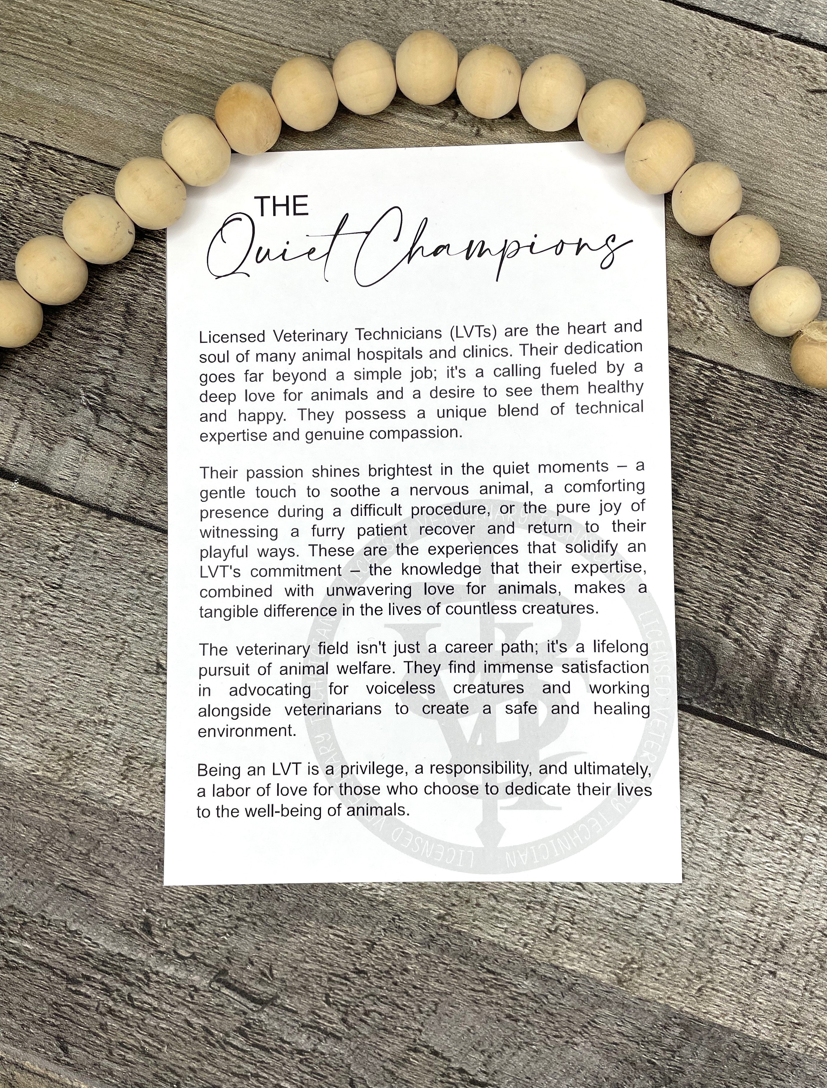 Quiet Champions LVT Story Card Ornament P13129