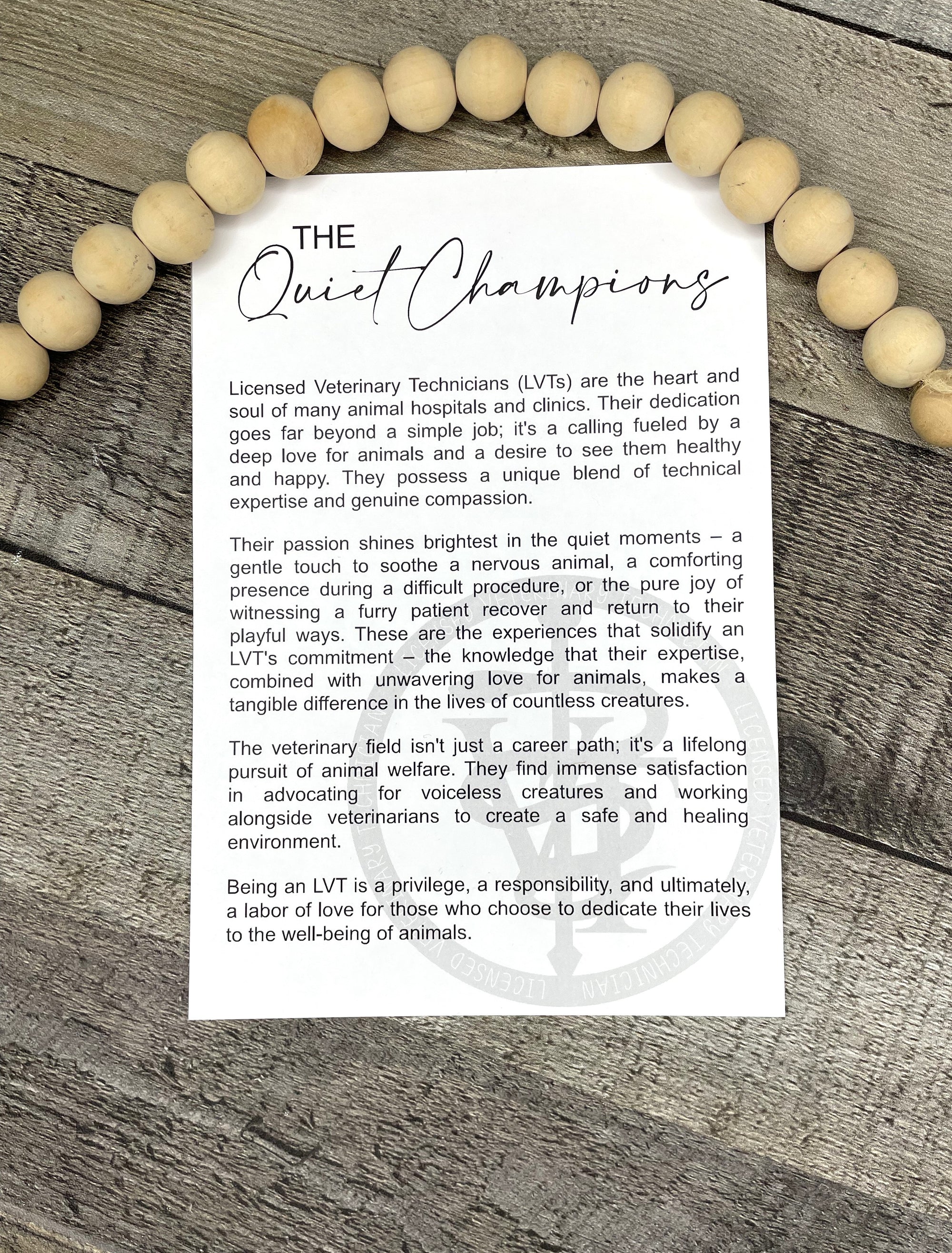 Quiet Champions LVT Story Card Ornament P13129 Quiet Champions LVT Story Card Ornament P13129