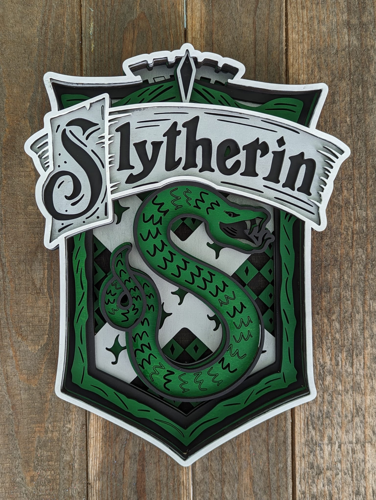 Slytherin Crest Layered Design  11x13 P13011