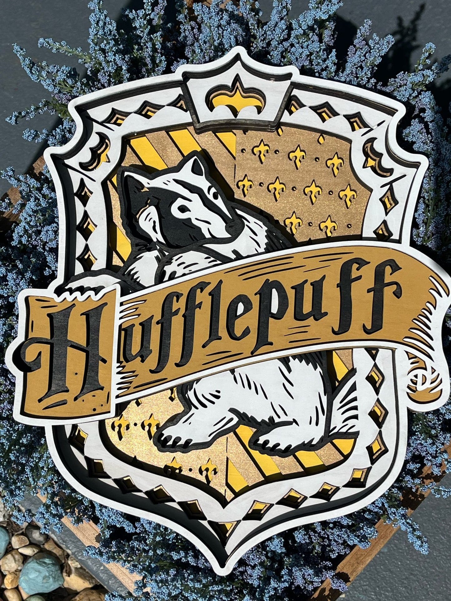 Hufflepuff Crest Layered Design  11x13 P13012