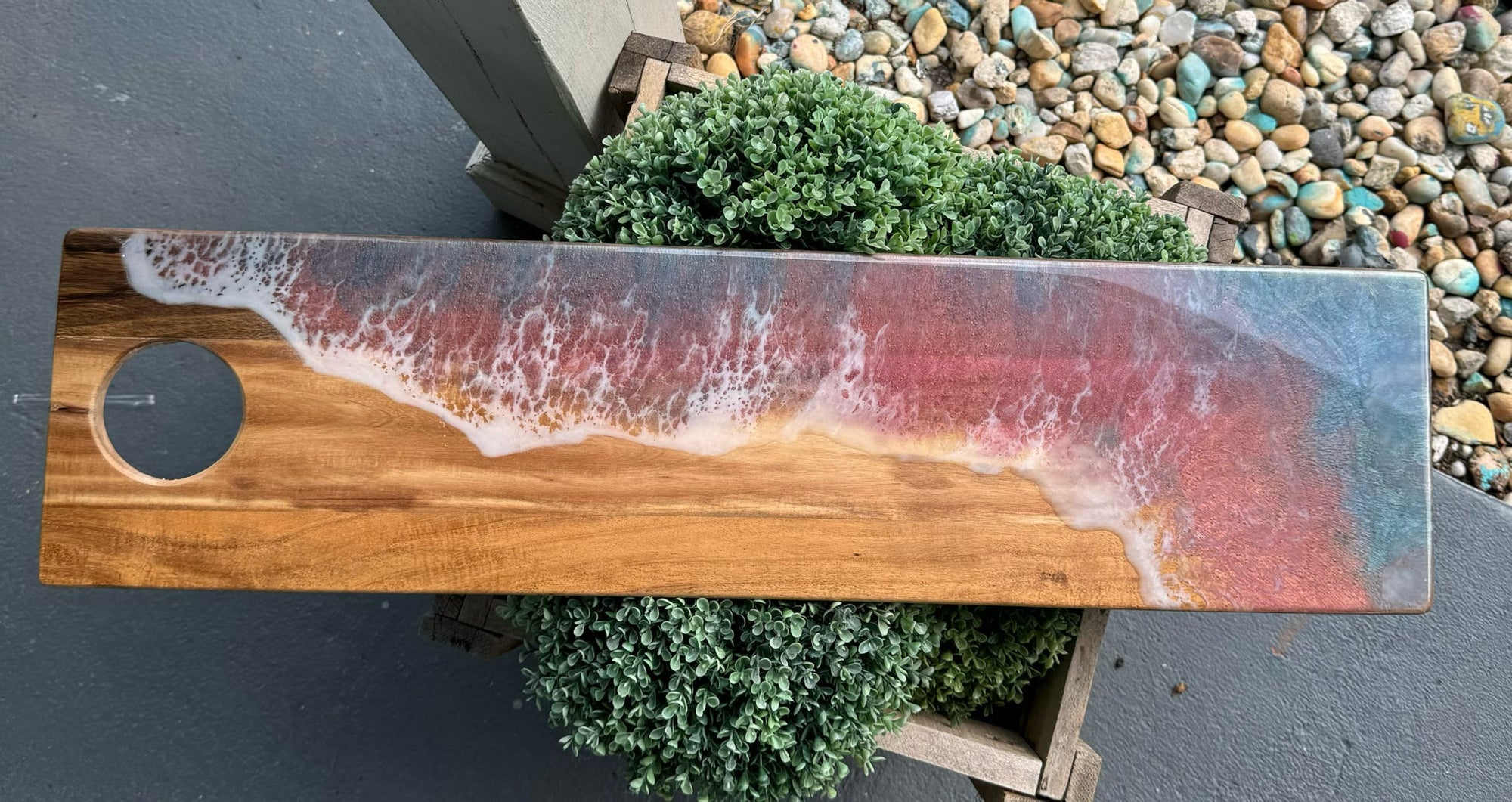 36" Grazing Board with  Epoxy Workshop Choice -Round Handle P13105