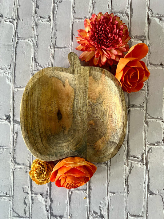 Wooden Pumpkin Bowl