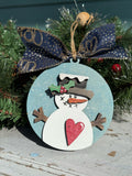 Layered Snowman Ornament P13489