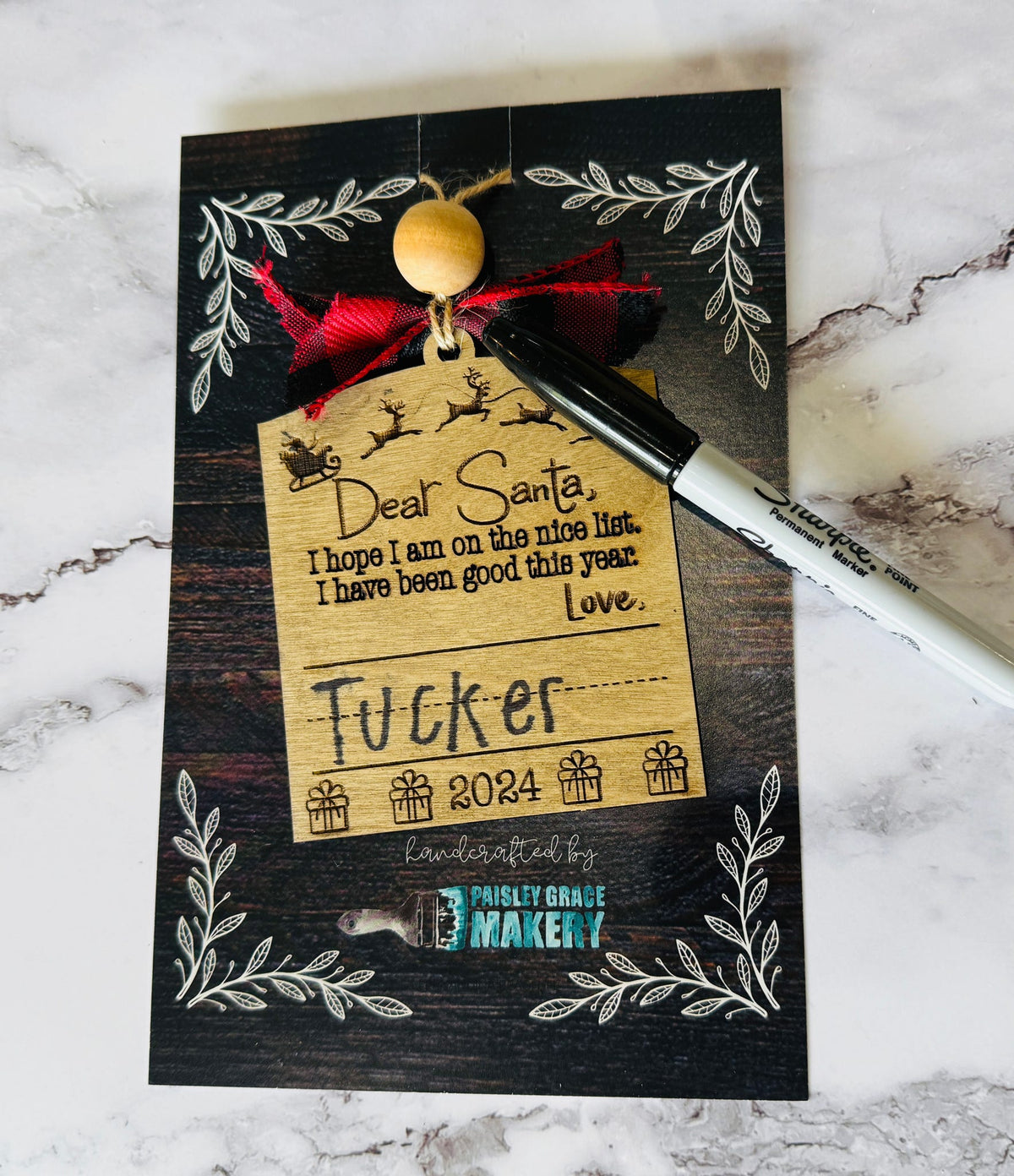Letter to Santa Handwriting Keepsake Ornament 2024 P13550