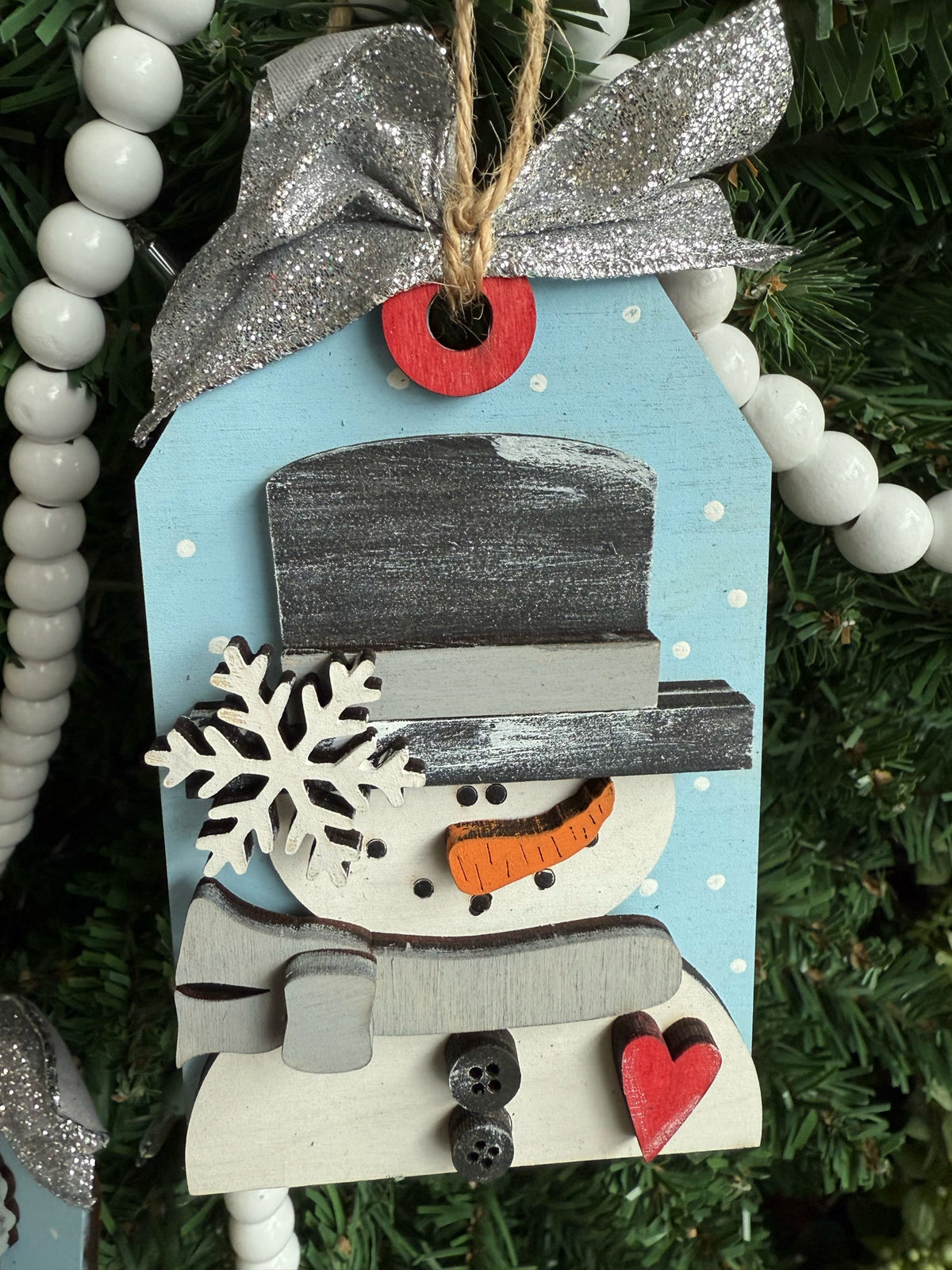 Warm and Cozy Snow Man Gift Tag Ornament P13564