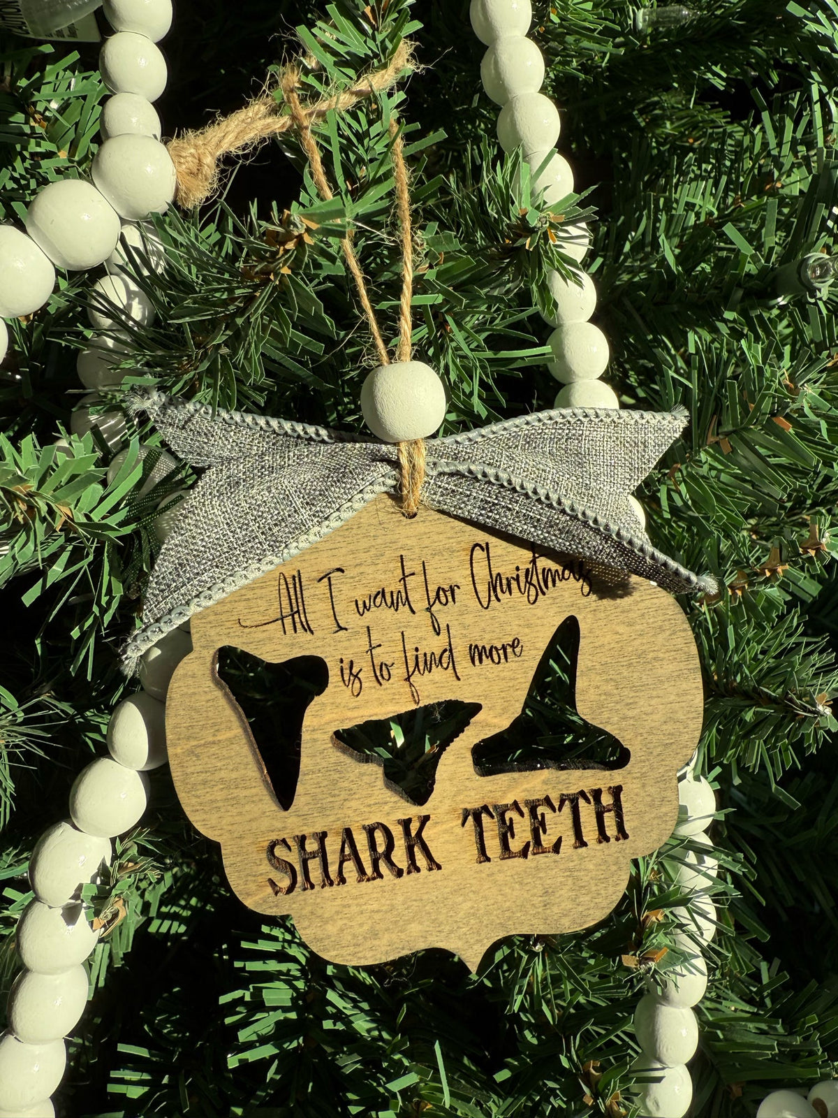 Shark Tooth Cut Out Ornament P13590