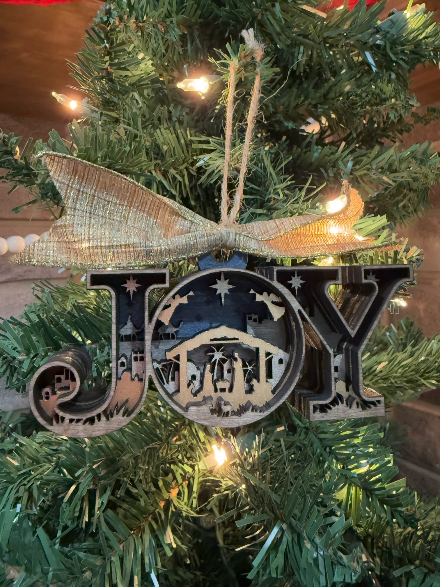 Joy Christmas Layered Ornament P13665