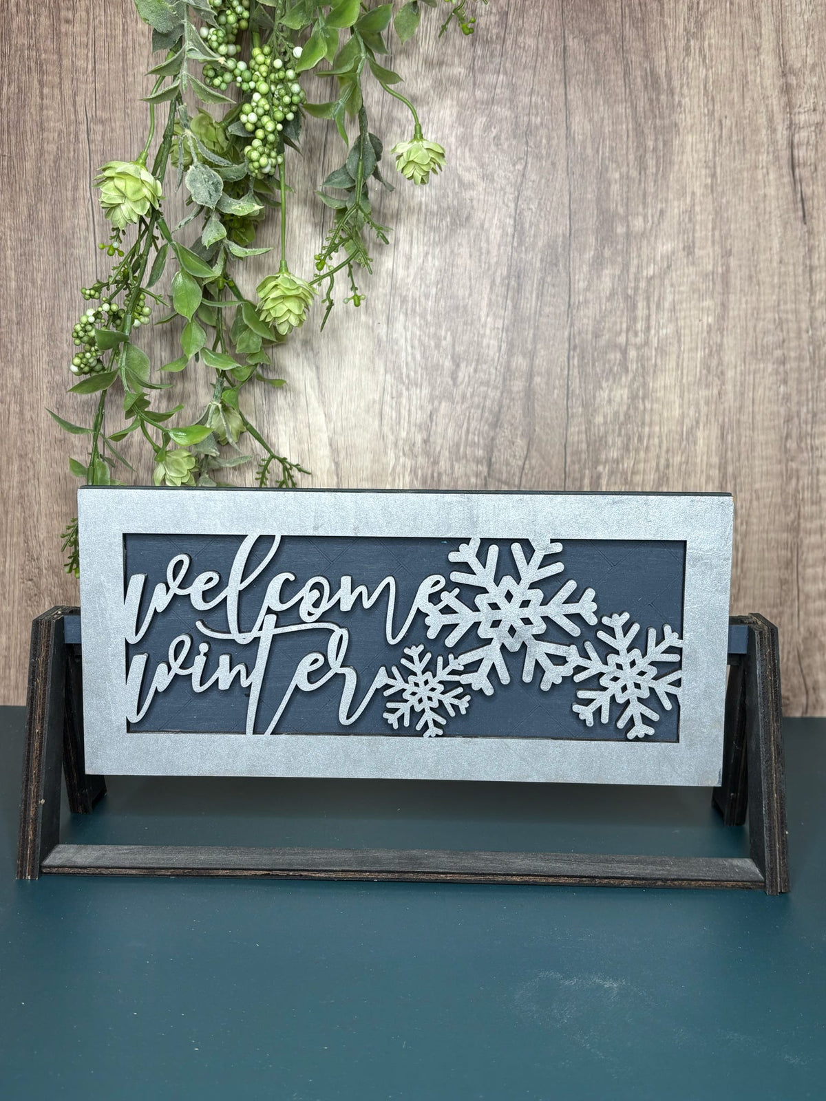 Welcome Winter Shelf Stand Sign Insert P13694