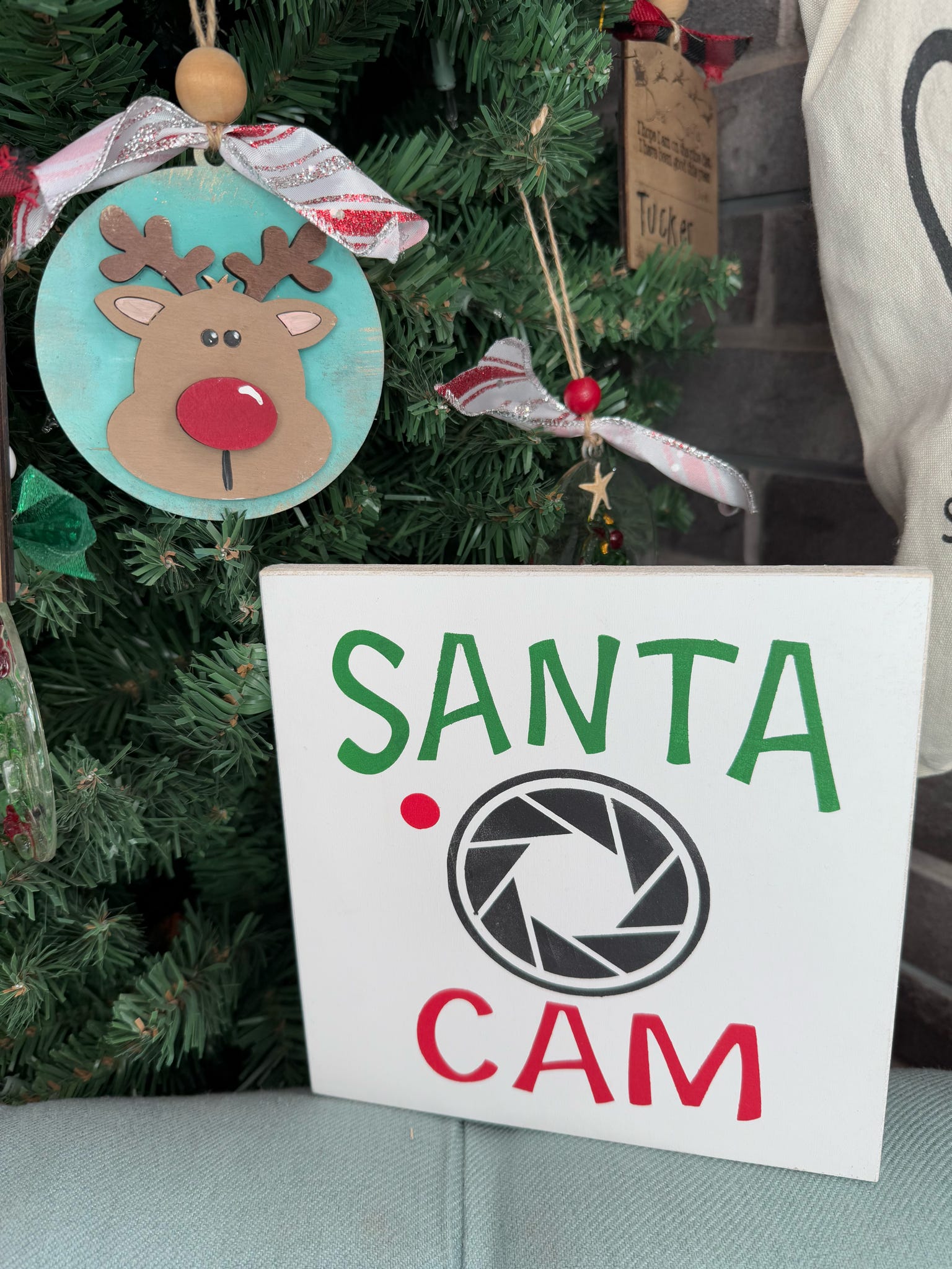 Santa Cam Mini Sign P13695