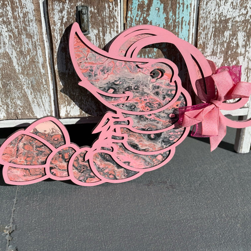 Paint Pour Shrimp Door Hanger  DOOR HANGER DESIGN P13819