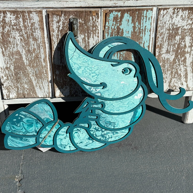 Paint Pour Shrimp Door Hanger  DOOR HANGER DESIGN P13819