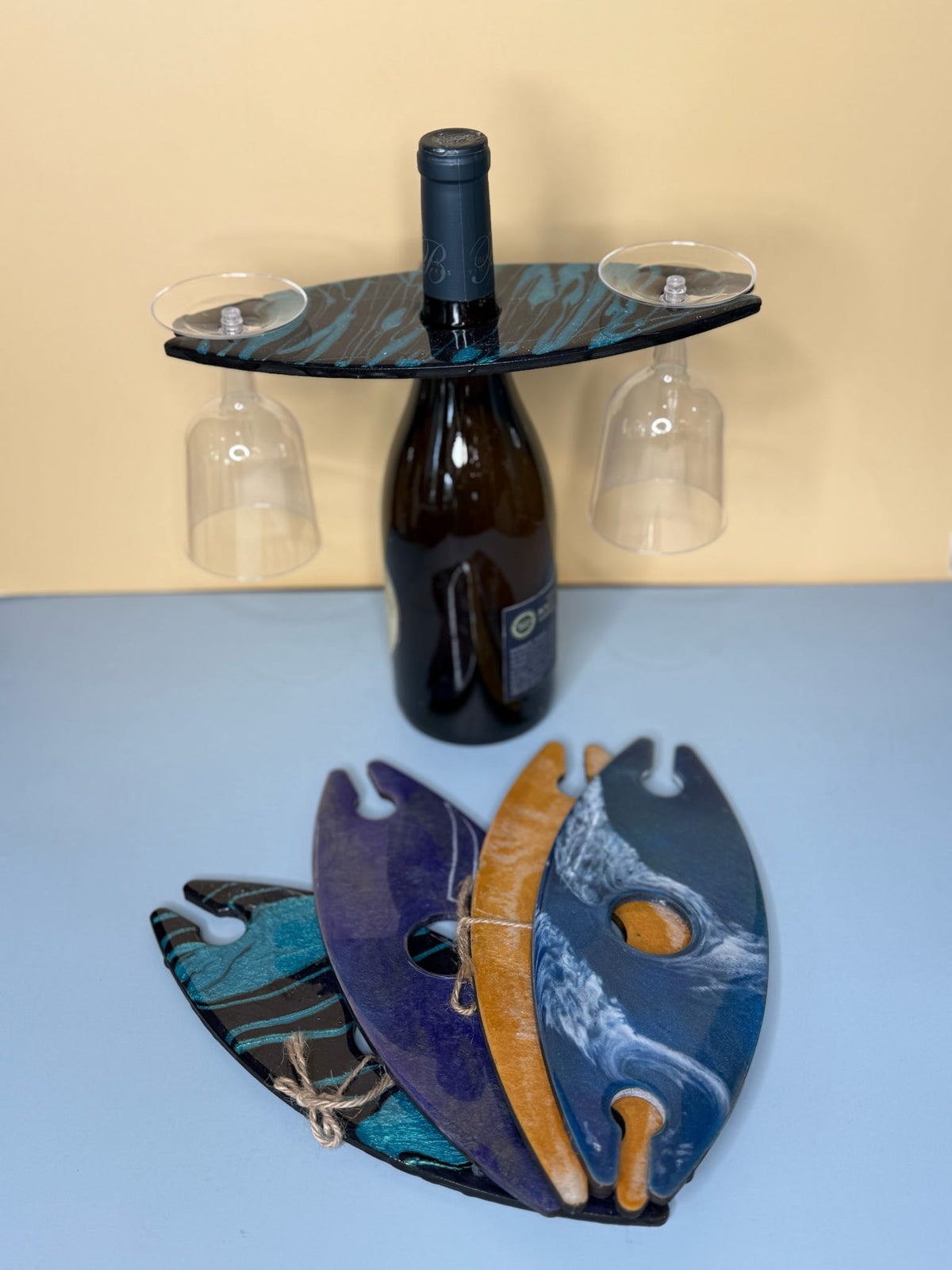 Epoxy Wine Bottle Glass Caddy P13039