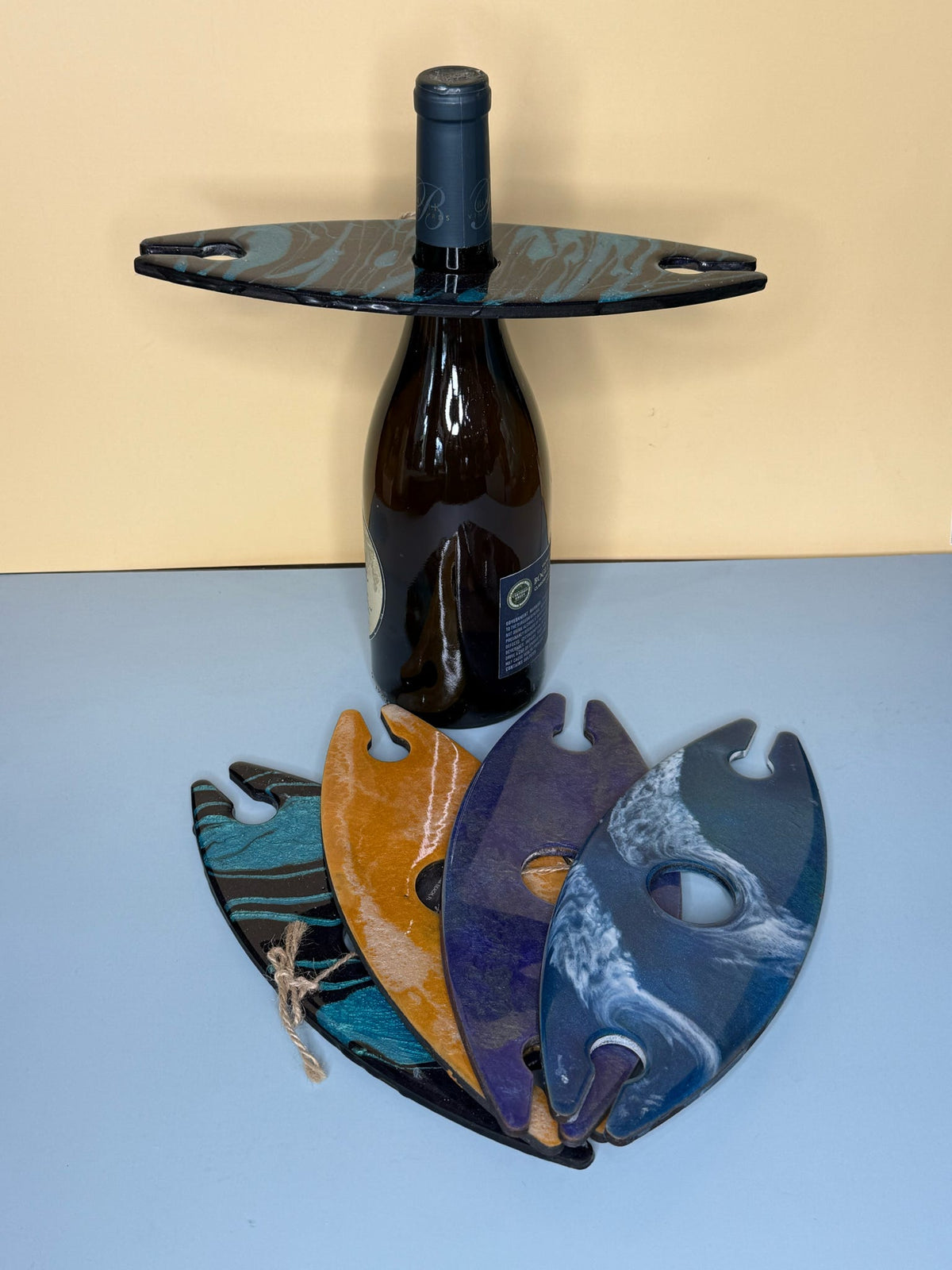 Epoxy Wine Bottle Glass Caddy P13039