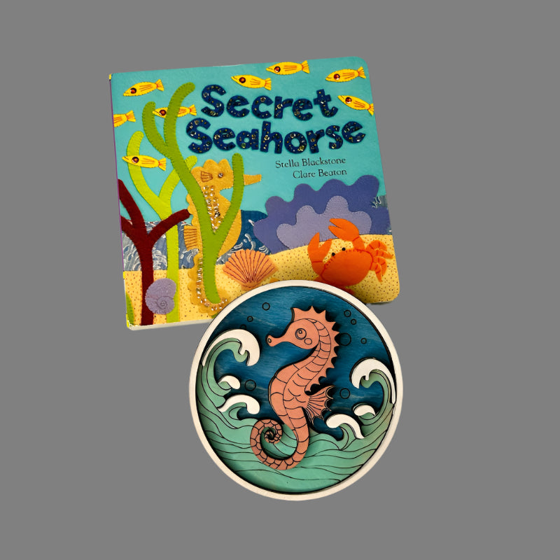Layered Seahorse Round 3D LASER PROJECT - P014102
