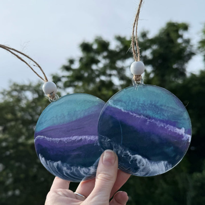 Epoxy On Acrylic Ornament -Set of 2