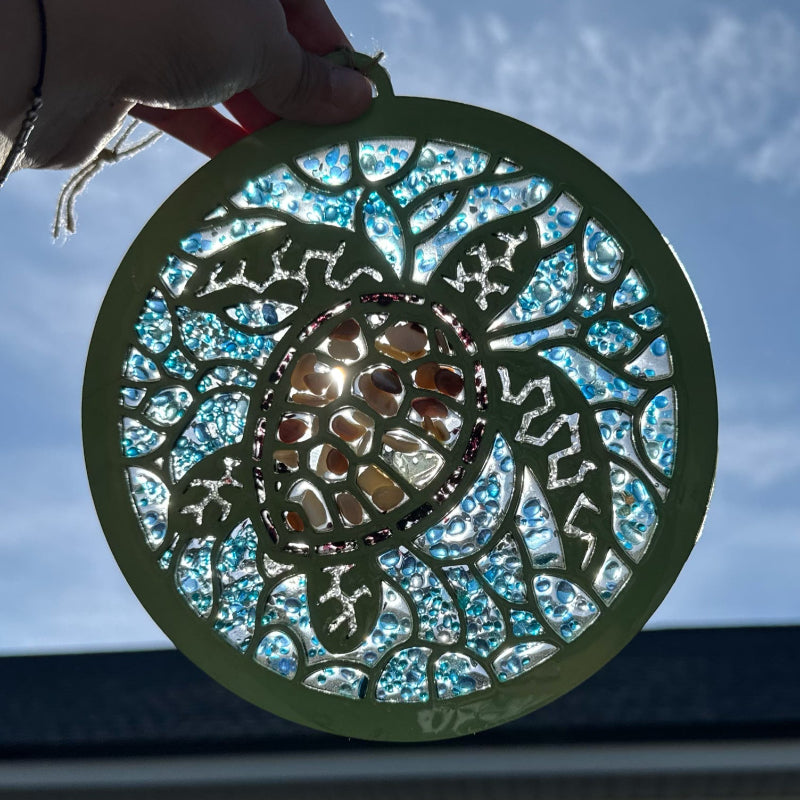 SeaGlass Sun Catcher Turtle - P014212