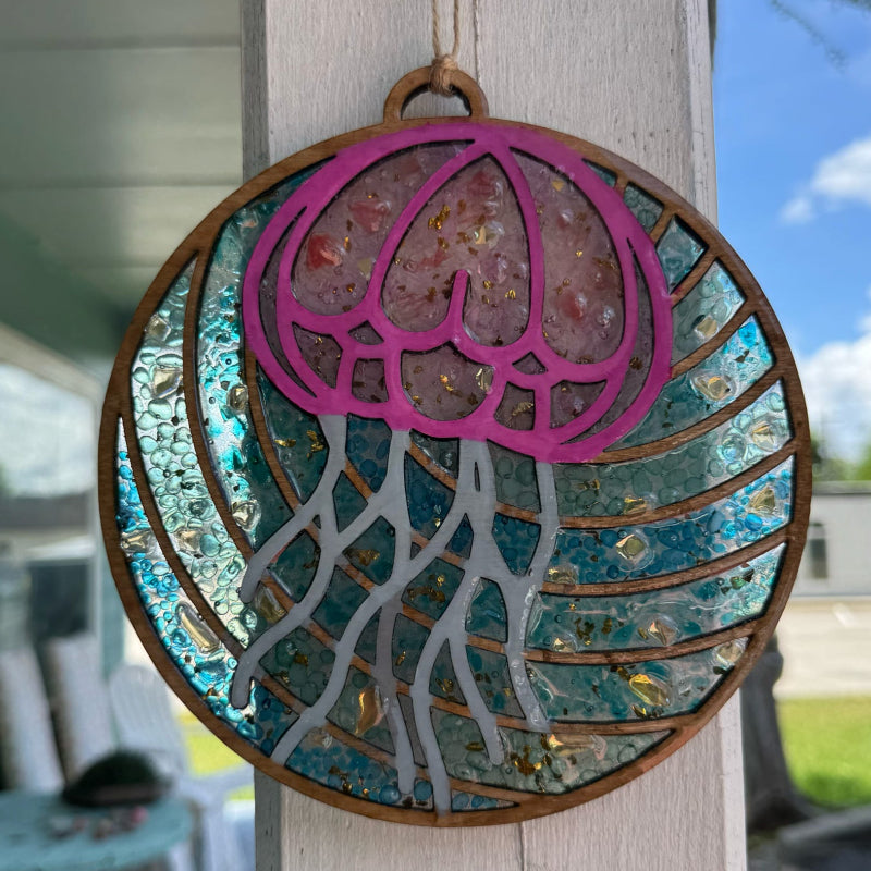 SeaGlass Sun Catcher Jellyfish- P014277