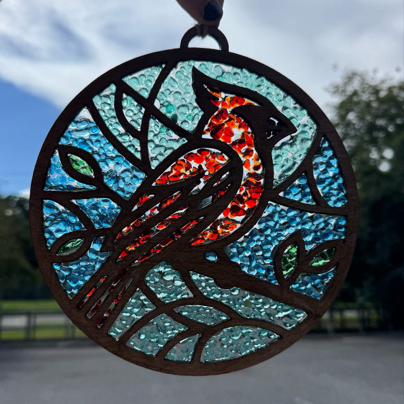 SeaGlass Sun Catcher Cardinal P014285