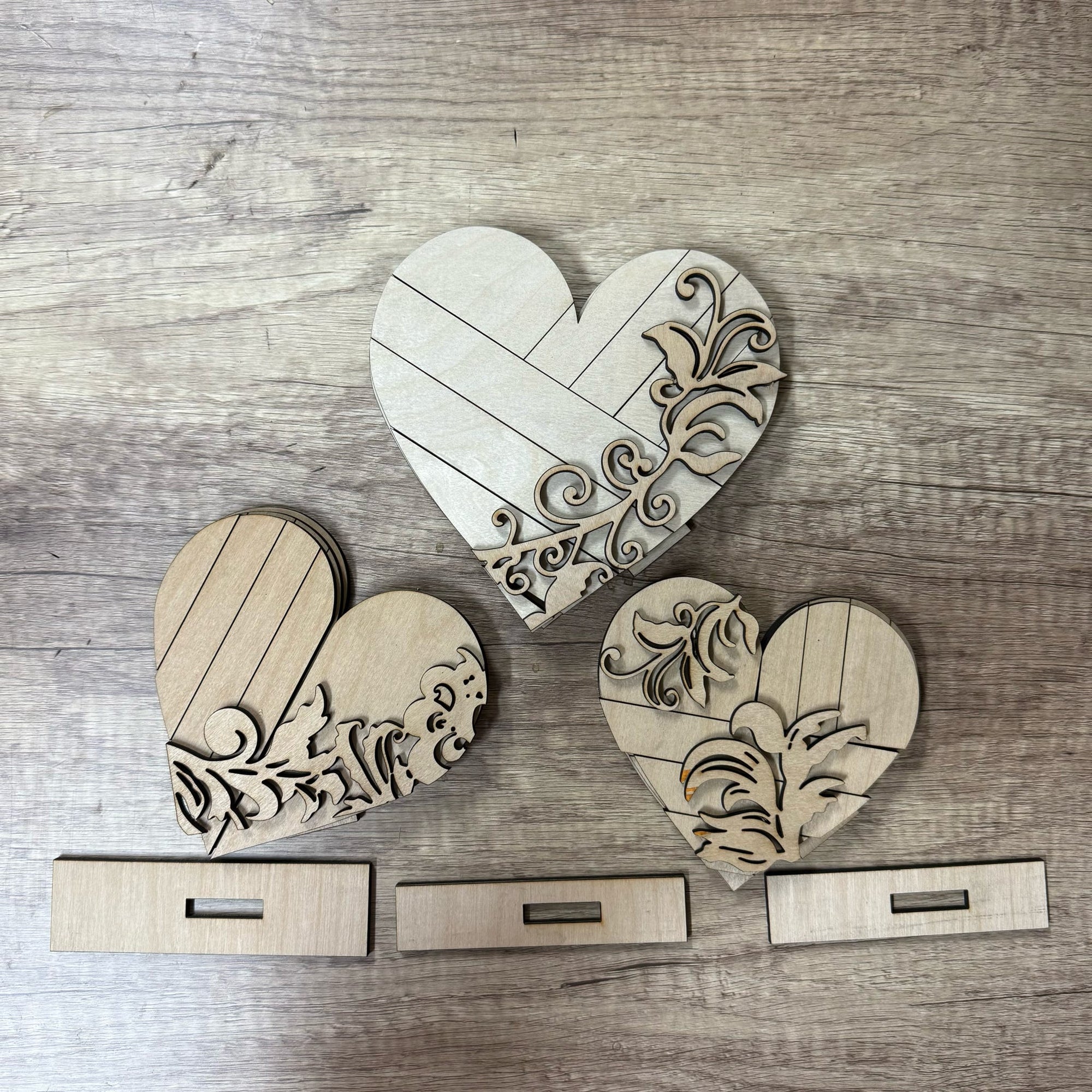 Heart 3D LAYERED Trio Painted PROJECT G308