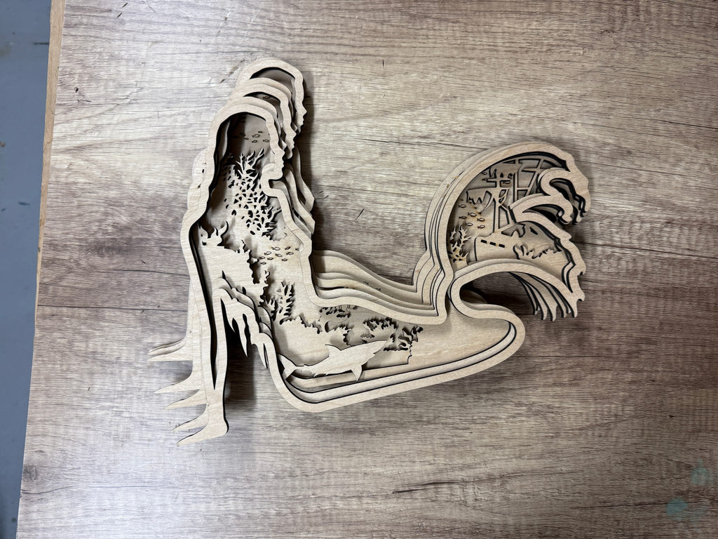 Layered Mermaid Sign P014042
