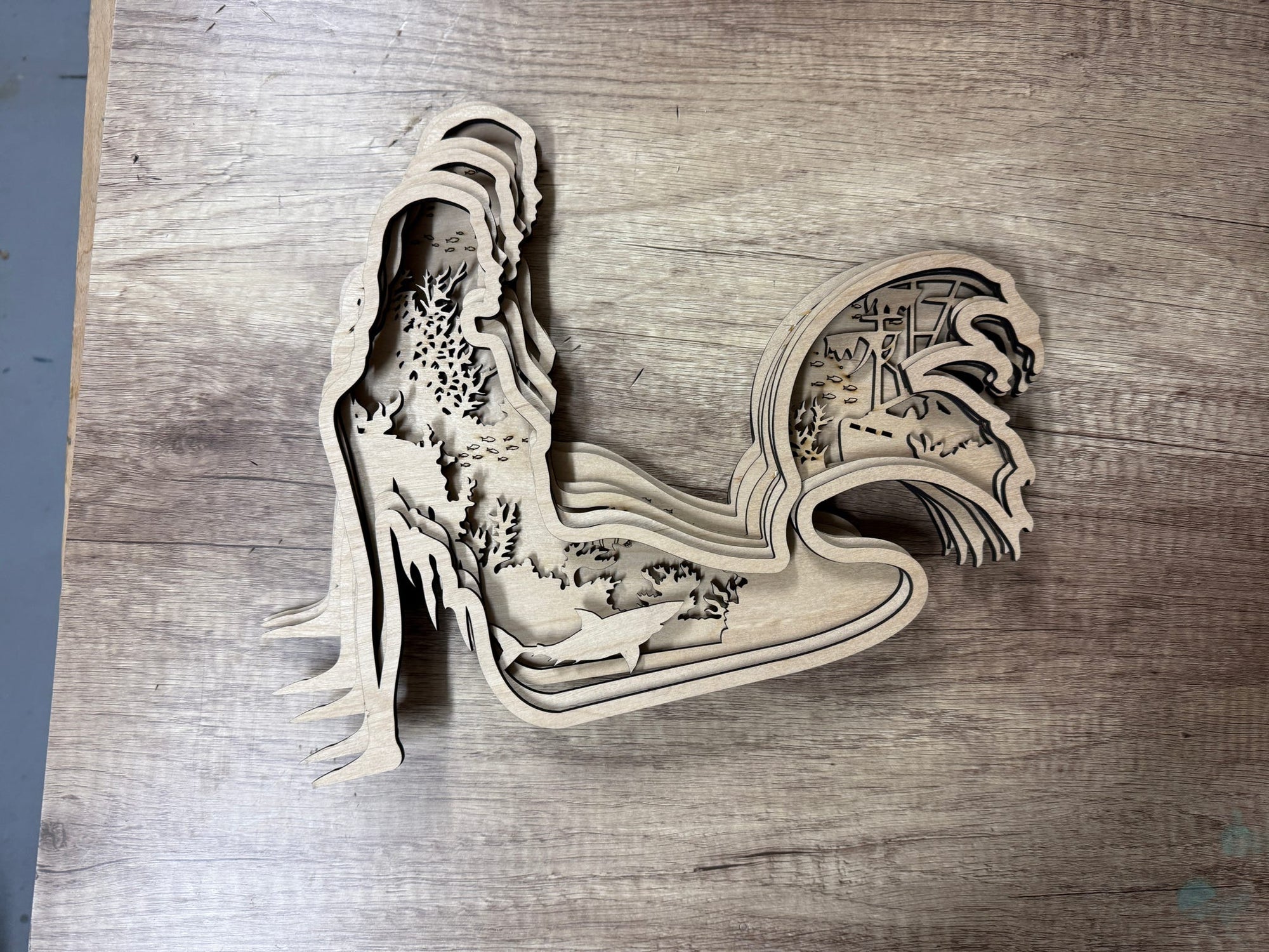 Layered Mermaid Sign P014042