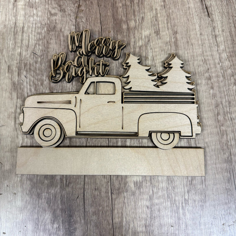 Drop In Merry & Bright Christmas Truck 3D LASER PROJECT- G410